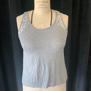 Grey Sequin Strap Tank Top